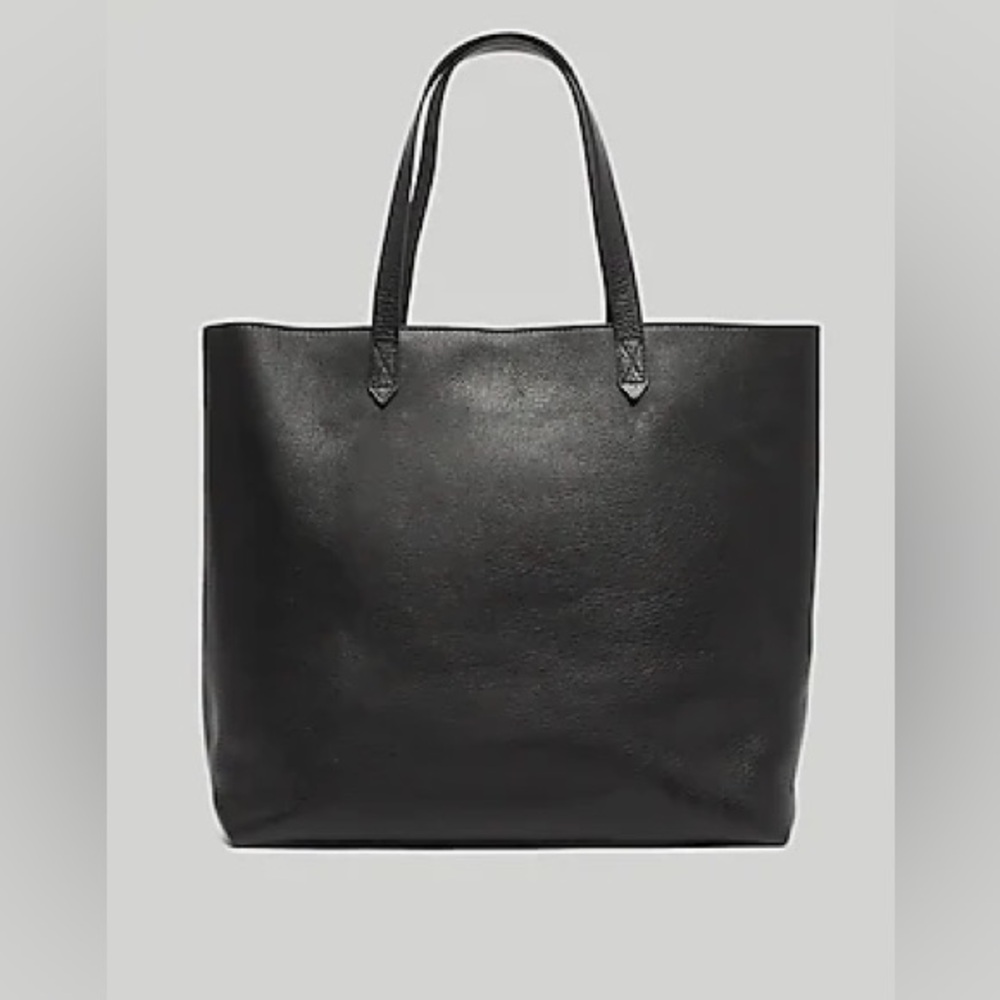 Madewell THE ZIP-TOP TRANSPORT TOTE in black. Has ESF embroidered on the top